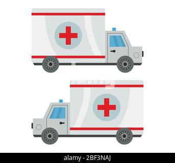 icona ambulanza illustrata nel vettore su sfondo bianco Illustrazione Vettoriale