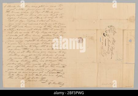 Lettera a M C Taylor di T Heatherly per quanto riguarda il commercio degli schiavi. Questa lettera fu scritta a Richmond, Virginia, il 28 dicembre 1840, da T. Heatherly al Dottor M. C. Taylor di Richmond, Kentucky. Heatherly scrive di aver acquistato un uomo schiavo per 630.00 dollari che intende vendere in Kentucky per 800.00 dollari. Foto Stock