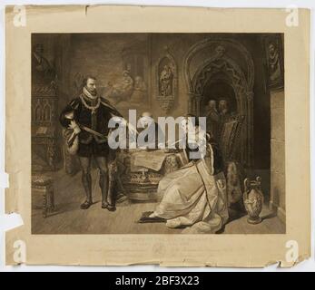 Firma del mandato di morte di Lady Jane Gray. Foto Stock