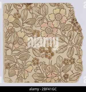 Campione parete laterale. Sfondi frammentari di un libro di esempio, compresi esteticamente-stile e anglo-Japanesque designs.72 pagine di esempi. Foto Stock