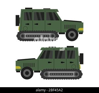 icona jeep militare illustrata in vettore su sfondo bianco Illustrazione Vettoriale