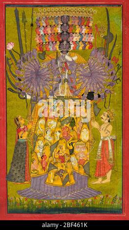 Krishna Vishvarupa. Thomas A. WoodsCatherine Glynn BenkaimPrior al 1973 Thomas A. Woods [1]1987Vendita, Londra, Christie's, Islamica, Indiana e Sud-Est Asiatico Manuscripts, Miniature e opere d'Arte, 24 novembre 1987, Lot. Foto Stock