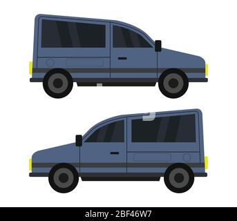 icona del minivan raffigurata in vettore su sfondo bianco Illustrazione Vettoriale