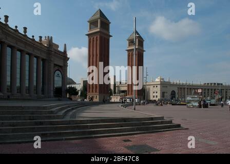 Venetian Towers Placa Espanya/ Plaza de Espana, Sants Montjuic, Barcellona, Spagna Foto Stock