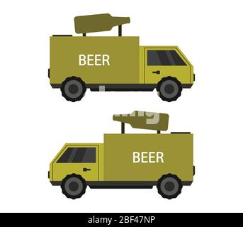 icona del carrello della birra illustrata in vettore su sfondo bianco Illustrazione Vettoriale