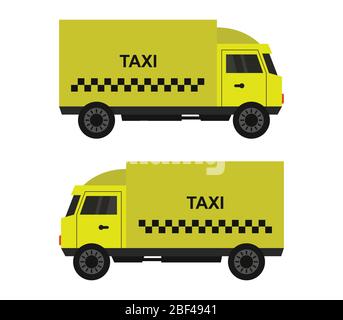 icona del carrello dei taxi illustrata in vettore su sfondo bianco Illustrazione Vettoriale