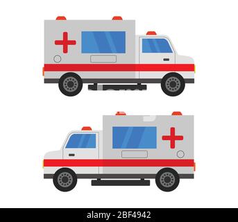 icona ambulanza illustrata nel vettore su sfondo bianco Illustrazione Vettoriale