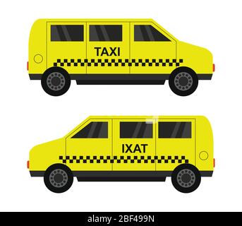 icona del taxi van illustrata in vettore su sfondo bianco Illustrazione Vettoriale