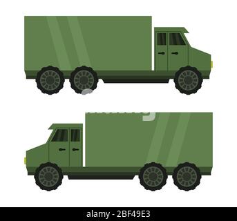 icona del carrello militare illustrata in vettore su sfondo bianco Illustrazione Vettoriale