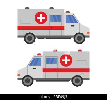 icona ambulanza illustrata nel vettore su sfondo bianco Illustrazione Vettoriale