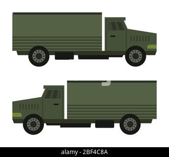 icona del carrello militare illustrata in vettore su sfondo bianco Illustrazione Vettoriale