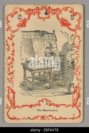 Carta da gioco. In alto: C 4 S; sotto immagine centrale: 3 Foto Stock