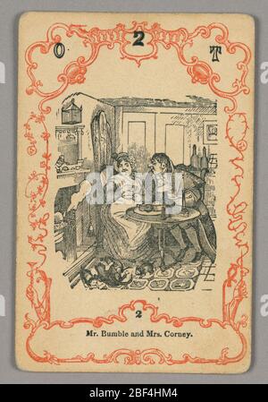 Carta da gioco. Carta numerata in alto: O 2 T; sotto immagine centrale: 2 Foto Stock