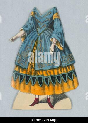 Jenny Lind Paper Doll Costume Vielka dall'opera Vielka. Costume da bambola in carta per la figura di Jenny Lind che rappresenta il personaggio Vielka dell'opera Vielka.progettato per essere posizionato sopra la bambola. Foto Stock