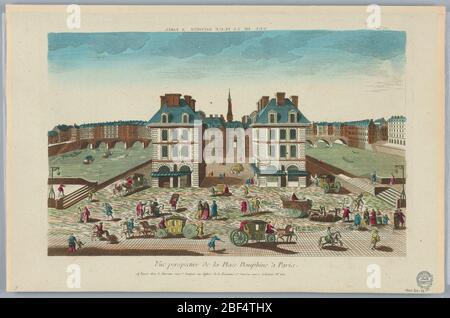 Peepshow Vue Perspective de la Place Dauphine Parigi n. 71. Stampa PEEP-show Foto Stock