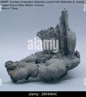 Goetite con azurite e malachite (NMNH 104895-00) della National Mineral Collection. Foto Stock