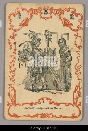 Carta da gioco. Carta numerata in alto: B 5 R; sotto immagine centrale: 1 Foto Stock