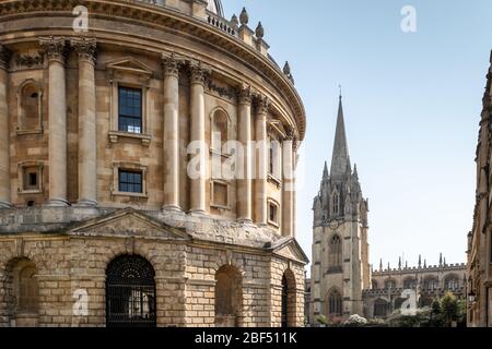 Oxford Bodleian Library / Radcliffe Camera abbandonata durante il blocco Covid-2019 Foto Stock