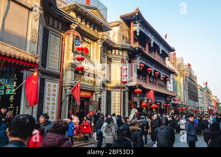 Dashilan Commercial Street, nella zona di Qianmen Street, nel distretto di Dashilan, Pechino, Cina Foto Stock