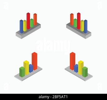 icona del grafico a barre illustrata in vettore su sfondo bianco Illustrazione Vettoriale