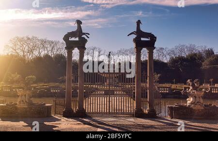 Giardini di Boboli nel centro storico di Firenze Foto Stock