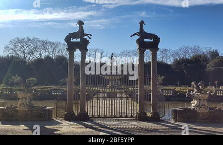 Giardini di Boboli nel centro storico di Firenze Foto Stock