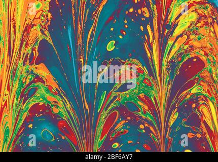 Tradizionale turco ottomana marmorizzazione arte pattern come sfondo astratto Foto Stock