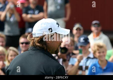 Un felice Peter Forsberg al campo da golf. Stoccolma / Svezia, Arlandastad, campo da golf, agosto 2007. Foto Stock