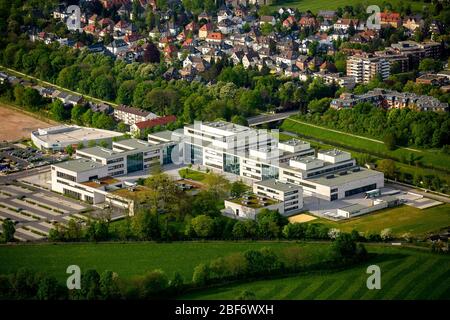 , Università professionale Hamm-Lippstadt in via Marker Allee in Hamm, 09.05.2016, vista aerea, Germania, Nord Reno-Westfalia, Ruhr Area, Hamm Foto Stock