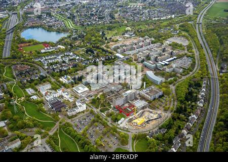 , campus della Heinrich Heine University di Duesseldorf con Garde Botanico, 23.04.2016, vista aerea, Germania, Nord Reno-Westfalia, basso Reno, Dusseldorf Foto Stock