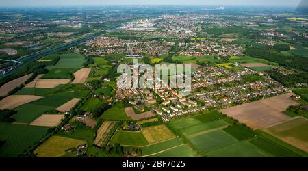 , zona residenziale Hamm-Herringer Heide, 11.05.2016, vista aerea, Germania, Renania settentrionale-Vestfalia, Area della Ruhr, Hamm Foto Stock