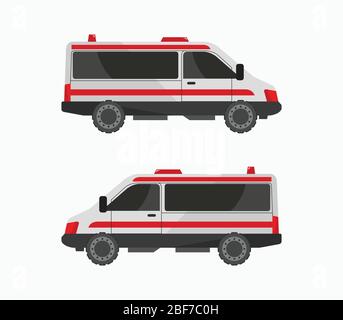 icona ambulanza illustrata nel vettore su sfondo bianco Illustrazione Vettoriale