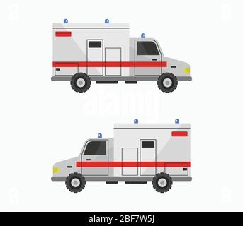 icona ambulanza illustrata nel vettore su sfondo bianco Illustrazione Vettoriale