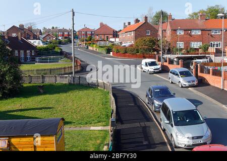 Guardando su Hill Crest a Swillington, con il link a sinistra, e la Pleasance a destra. Foto Stock