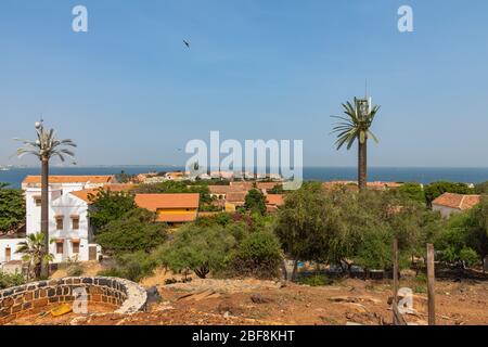 Architettura tradizionale a Goree Island, Dakar, Senegal. Africa occidentale. Foto Stock