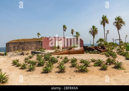 Fortezza schiavitù sull'isola di Goree, Dakar, Senegal. Africa occidentale. Foto Stock