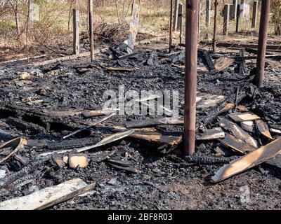 bruciato arbor figlio diavolo fuoco Foto Stock