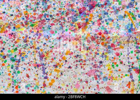 Spruzzi colorati di pennello acquerello. Sfondo astratto Foto Stock