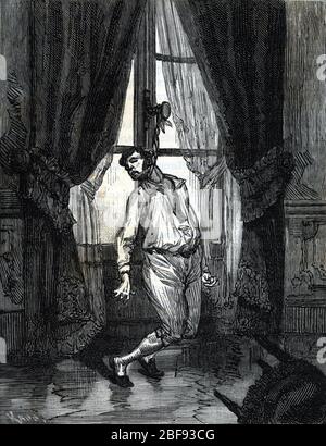 La mort le 27 aout 1830, peu apres l'avenement de la monarchie de Juillet, Louis VI Henri de Bourbon-Conde retrouve pendu dans sa chambre du Chateau d Foto Stock