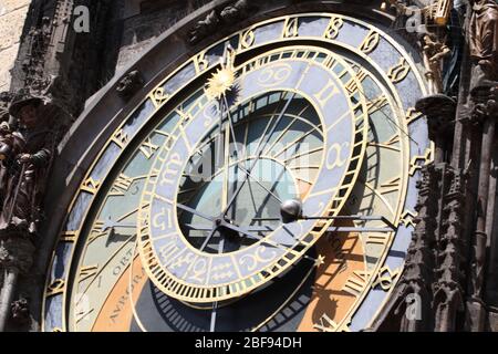 Praga, Repubblica Ceca - 28 luglio 2013: L'Orologio Astronomico di Praga Foto Stock