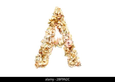 Lettera A fatta da trucioli colorati per l'uso nel vostro disegno. Foto Stock