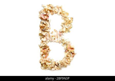 Lettera B fatta da trucioli colorati per l'uso nel vostro disegno. Foto Stock