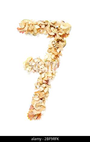 Numero 7 fatto di matita rasature per il vostro progetto. Foto Stock