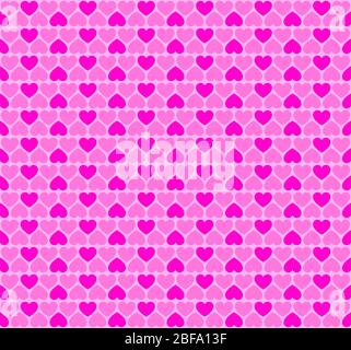 Forma a cuore rosa, mattonelle di sfondo senza cuciture. Modello astratto e trama da utilizzare come sfondo o per biglietti di auguri. Il cuore forma per esprimere l'emozione Foto Stock