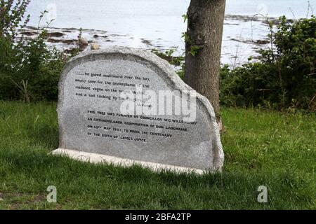 James Joyce Memorial a Sandycove nella Repubblica d'Irlanda Foto Stock