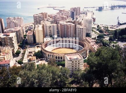 Málaga, Andalusia, Spagna. Foto scansionata scattata nel 2000 Foto Stock