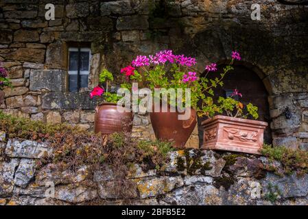 Case pittoresche nella zona della Dordogna di Francia Foto Stock