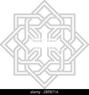 Coptic Horned croce design decorativo, arabisco e modello, alta precisione, NO.2.11 Illustrazione Vettoriale