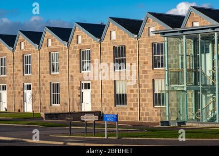 Crossover Road, Inverurie, Scozia, Regno Unito Foto Stock