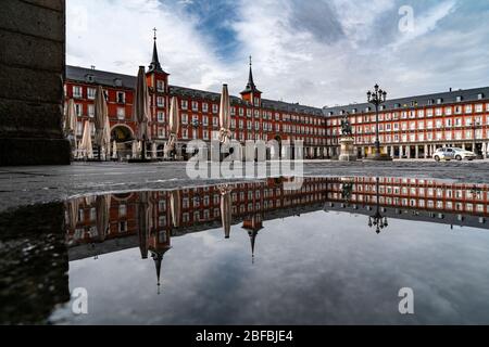 Madrid Covid-19 Lockdown. Coronavirus Quarantine strade vuote. Foto Stock